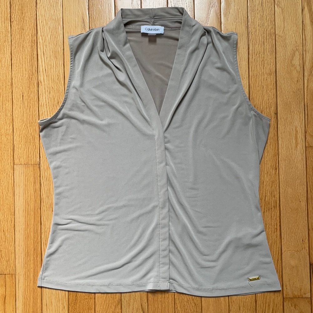 Calvin Klein split neck sleeveless top